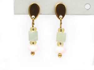 Oorbellen Paru chalcedoon, zilver of goud roestvrijstaal