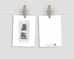 postkort - serie 'Christmas'- 'Julebalkon'
