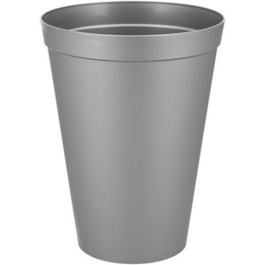 Kunststof utiliteitsvaas zink, hoogte 34cm, diameter 25cm, grijs