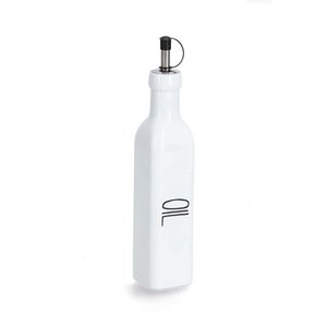 Oil bottle "Oil", 270 ml, glass/stainless steel, white