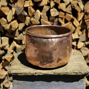 Artisan Hammered Copper Flower Pot – Indoor/Outdoor Planter - copper vase