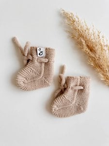 Merino wol sloffen newborn - zand