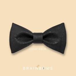 Black bow tie with a sleek, formal style.