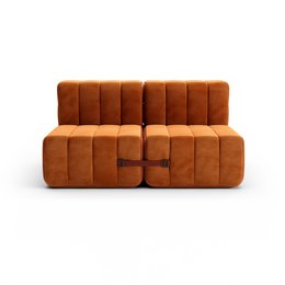 A flexible 2-seater sofa in a russet color, with a modern, modular design.