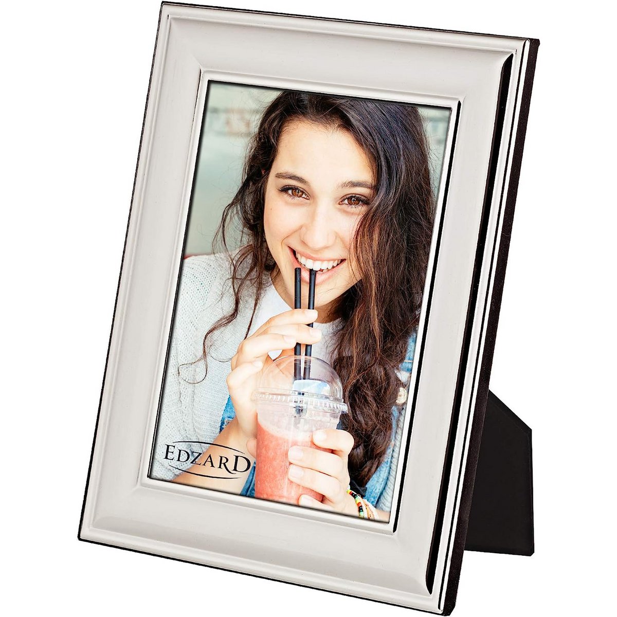 Lot De 2 Cadres Photo EDZARD Genua – 13x18 Cm – Argentés Poli Miroir – Protection Anti-ternissement