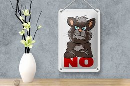 Tin sign saying 12x18cm NO (cat) decoration