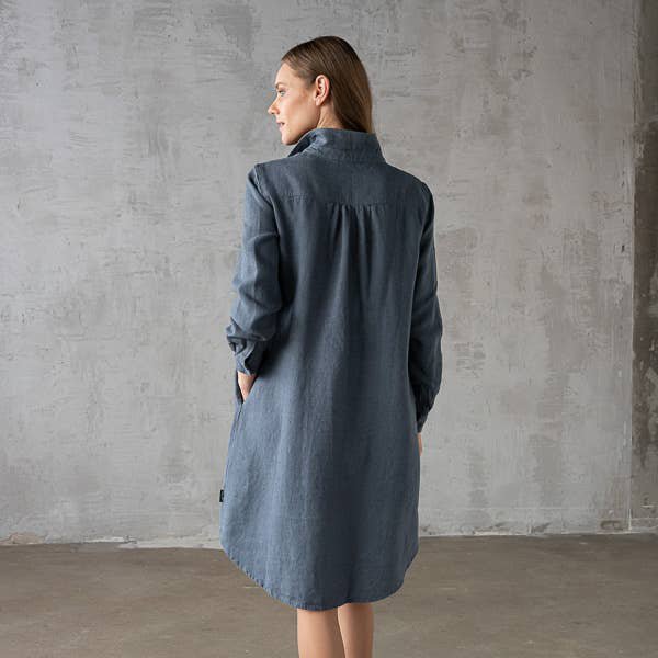 Linen Dress Terra Blue Camilla Online Wholesale | Orderchamp