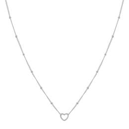Open heart charm necklace available in silver and gold for adults and children.