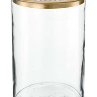 Vase with Metal Lid Gold 12.5x19cm