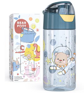 Drinking bottle children's lightweight water bottle - astronaut bear