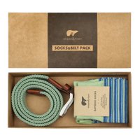 Gift Box riem Mark en mintgroene strepen sokken