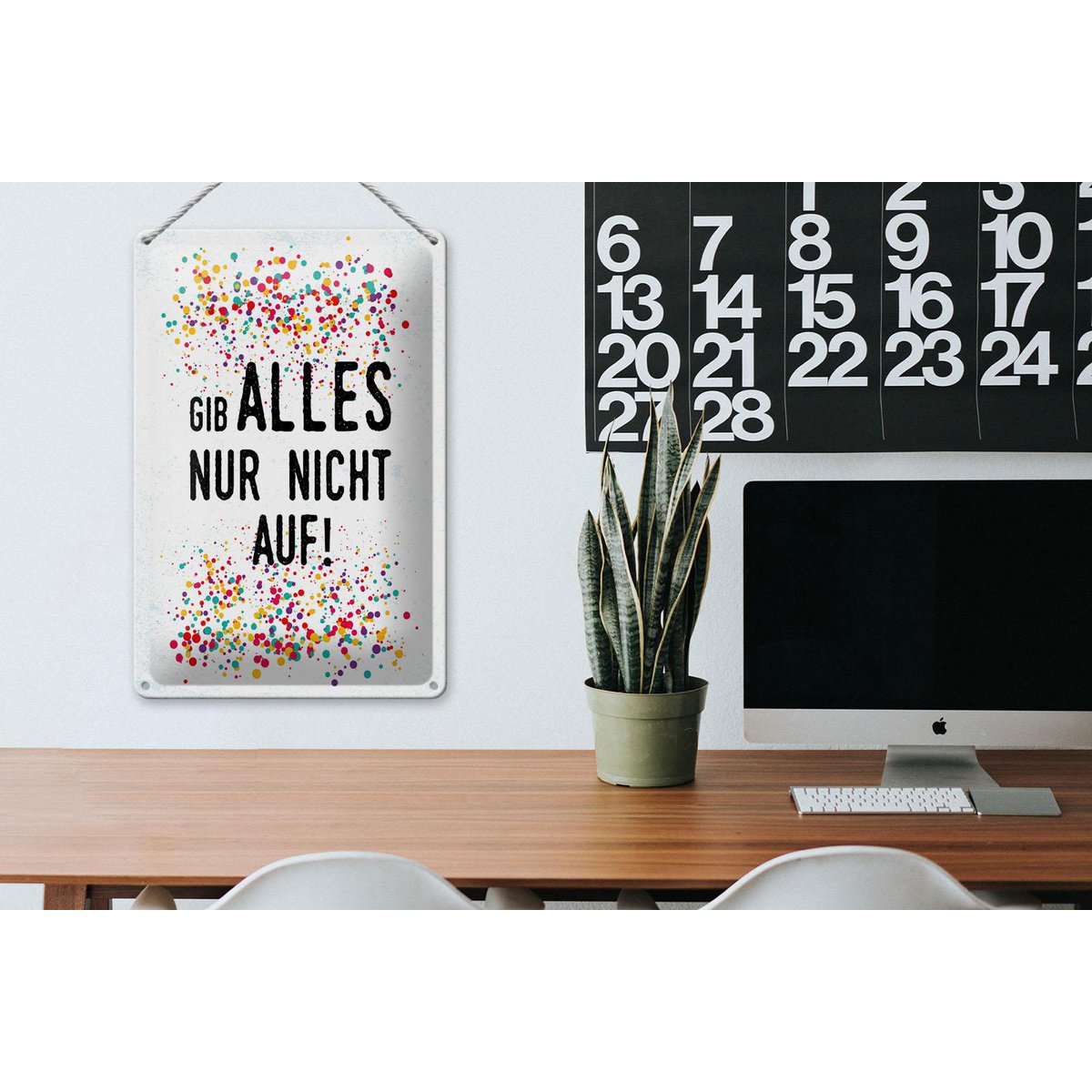 Blechschild Spruch 20x30 cm Gib alles nur nicht auf Deko Schild