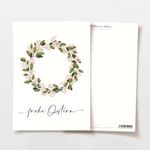Easter card flower wreath Happy Easter, FSC certified