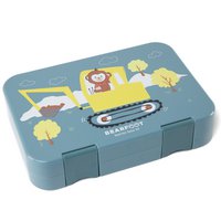 Children's lunch box with compartments, lunch box, bento box - monkey blue
