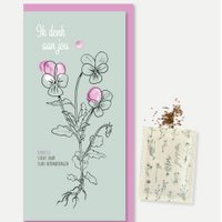 Wenskaart met zaden 'Ik denk aan jou'