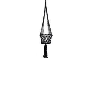 De Macrame Plantenhouder - Zwart - S