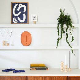 Abstract Ceramic Wall Decoration Mask - Terracotta Orange