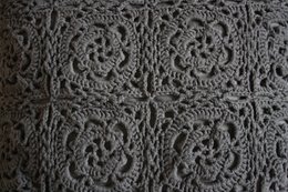 Dark gray crochet cushion - XL