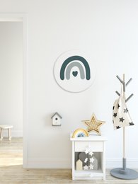  Decorative wall circle in rainbow and jade colors, suitable for kids' rooms. Available in sizes 40 cm, 30 cm, 20 cm, 50 cm, 60 cm, and 80 cm.