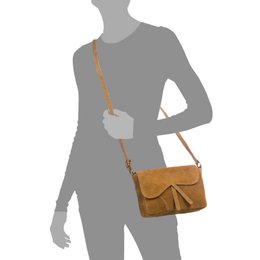 Firenze Artegiani. Valentina Bolso bandolera Mujer.Piel auténtica Gamuza