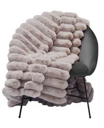 Soft, plush, pale pink throw blanket with a textured, quilted pattern. Ideal for cozy home decor and adding warmth to living spaces.