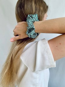 Scrunchie - Retro Green Graphic - Recycled