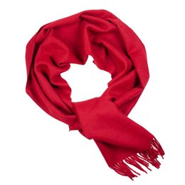 Bordeaux red alpaca wool scarf with fringe detail.
