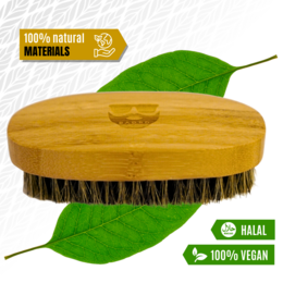 Skægbørste - Bambustræ - Vegansk børste - Ergonomisk design - Til mænd