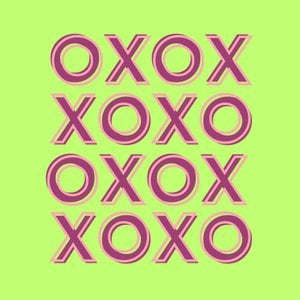 Forex tegeltje 10x10cm - XOXO kusjes - #101030004