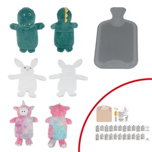 Children's heat bottle 1l with animal motif »Soft fur reference» body warmer »fluffy heating pillow for children