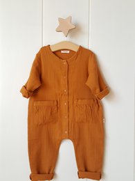 Uniseks mousseline romper / 100% biologisch dubbel gaaskatoen