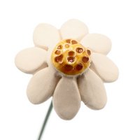 Kamille bloem keramiek wit 3 cm