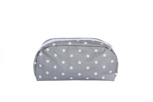 Cosmetic bag grey dots round 20x14 cm Isabelle Rose