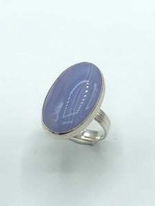 Silver ring 15x25mm Chalcedony