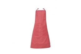 A red and white polka dot apron measuring 70x85 cm, designed by Isabelle Rose.
