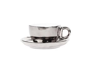 Cappuccino Cup and Saucer Silver 200 ml 6/box