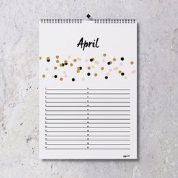 Points de calendrier d'anniversaire A4