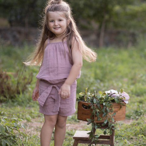 OrganicEra Bio-Bluse mit Rüschen, Dusty Rose