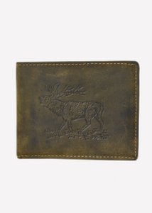 Vintage wallet 2 parts. Deer olive leather