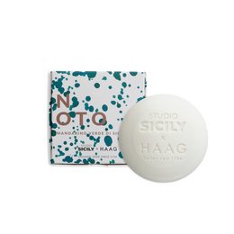 A round, white bar soap with a green and white speckled pattern on the packaging. The product is called "Noto soap «Mandarino verde» 140g" and is categorized as a Soap Bar.

The key details that can be extracted from the image and product information are:
- Color: White soap with green and white speckled pattern on packaging
- Material: Bar soap
- Style: Round, simple shape
- Shape: Round
- Text on packaging: "Noto soap «Mandarino verde» 140g"

This description provides enough information about the product's key attributes to enable semantic search for items like "round white and green speckled soap" or "Noto brand mandarin scented soap".
