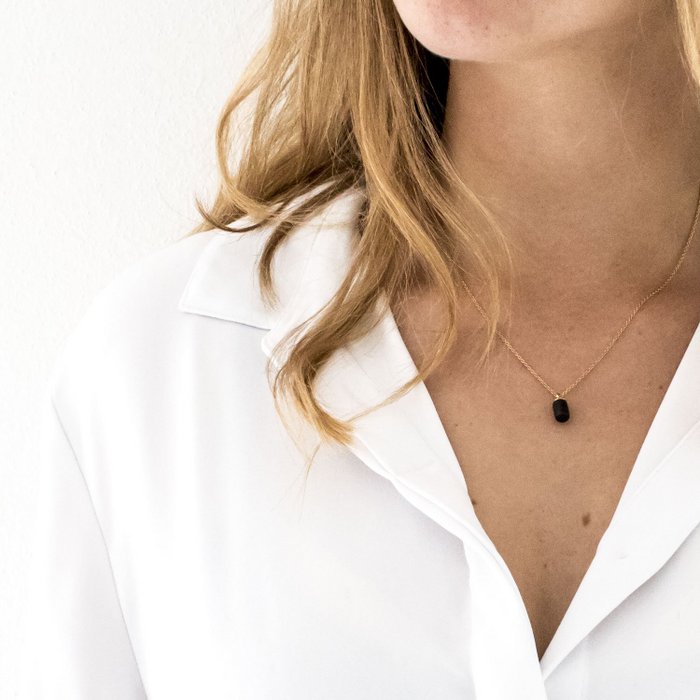 Gold Necklace - Tiny Weight Charm