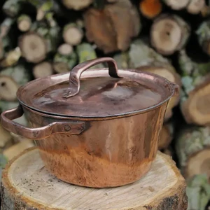 Koperen kookgerei Pan Handgemaakte conische conische gekweekte koperen pot - rustieke keuken