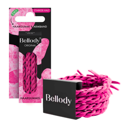 Hair tie pink - Bellody® (4 pcs.) - Stylish braided hair tie