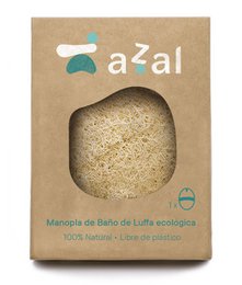 Manopla exfoliante corporal de Luffa con asa. Azal.
