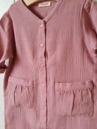 Uniseks mousseline romper / 100% biologisch dubbel gaaskatoen