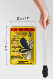 Tin sign note 12x18cm toilet order while sitting pee decoration