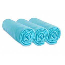Set of 3 100% Cotton Jersey Fitted Sheets - 60x120cm