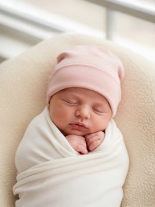 Wool baby muts - Merinowol - Misty Rose