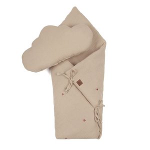 BIO mousseline QUILT met kussen BABY HORN Beige