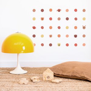 Dot animal face wall sticker